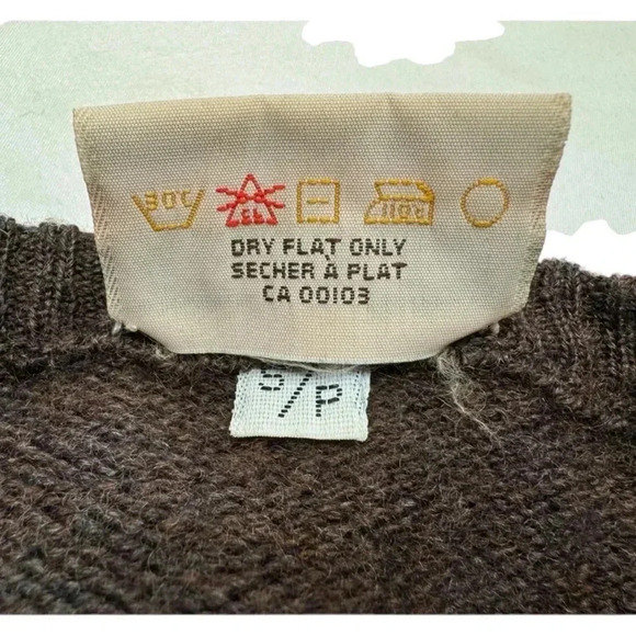 Parkhurst Vintage Wool V Neck Grandpa Brown Knit Sweater Size Small - Picture 6 of 7